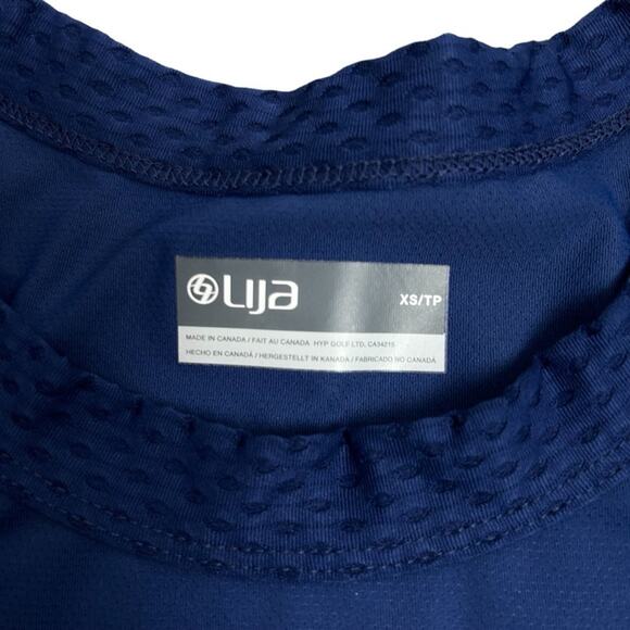 Lija Tennis Tank Womens Size XS Navy Blue Decorative Banding Athleisure Yoga Run - Picture 7 of 9